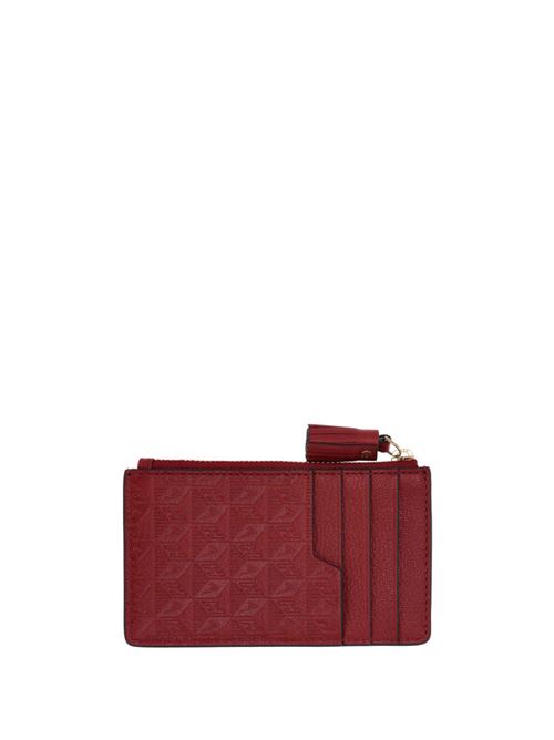 brick red/white calf leather embossed monogram pattern embossed logo Anya Hindmarch | 188210VAMPIRE